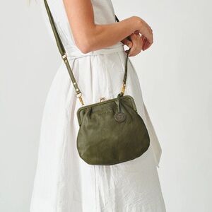 Olive Green Leather Crossbody Bag